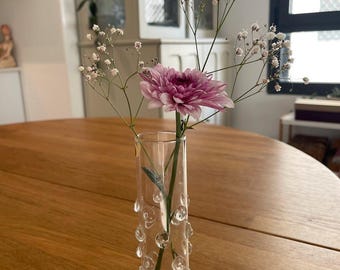 Vintage Mid-Century Swiss Hand-Blown Glass Bud Vase