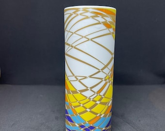 Vintage Mid-Century Modern Abstract Geometric Porcelain Vase