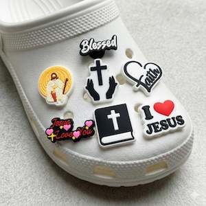 Christian Shoe Charms | Jesus Clog Pins | Faith, Cross, Bible Verse, Blessed & Worship Charms | Religious Clog Accessories for Believers