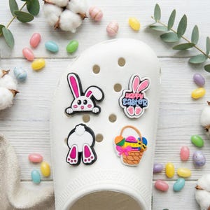Ostern Kroko Charms Set, Frühling Schuhanhänger für Clogs, Kinder & Erwachsene Ostern Korbfüller, Urlaub Kroko Pins