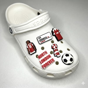 London Red Football Team Shoe Charms | Soccer Clog Pins | UK Sports Fan Accessories | Stadium Match Day Gift | Football Decorations
