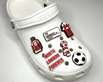 charms pour chaussure de l'équipe de football de Londres rouge | Épingles à sabots de football | Accessoires pour fans de sport du Royaume-Uni | Cadeau pour le jour du match dans un stade | Décorations de football