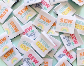X6 Original Paige Joanna Woven Clothing Labels | Mini 'Sew Awesome' Text Collection