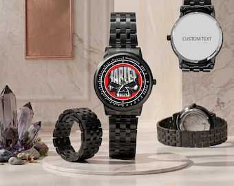 Reloj Harley-Davidson con calavera roja y taquímetro, reloj de pulsera para automovilismo - Regalo