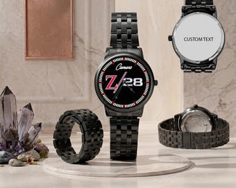 Camaro Z28 Sport Car Logo Watch, Automotive Timepiece - Gift Wristwatch