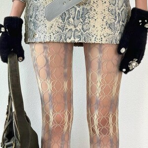 Tie-dye niche irregular gradient hollow-out unique pantyhose