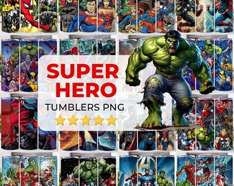 Superhero Tumbler Wrap Png Bundle, Superhero Game Characters Wraps Svg, Superhero Tumblers, 20oz Heroes Sublimation, Cartoon Tumbler Png