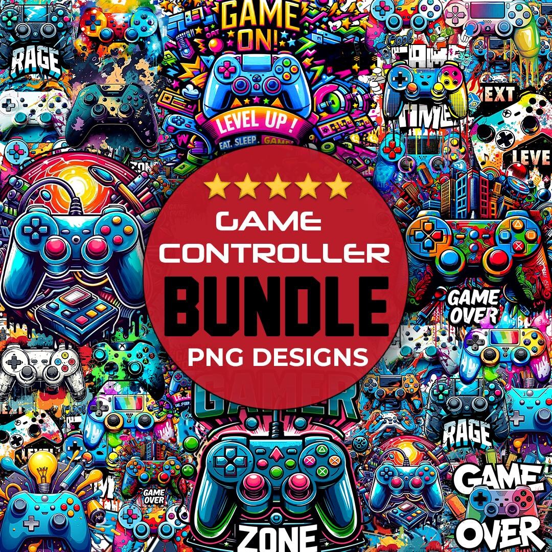 Game Controller Png Bundle, Gamer Sublimation Bundle, Video Games PNG ...