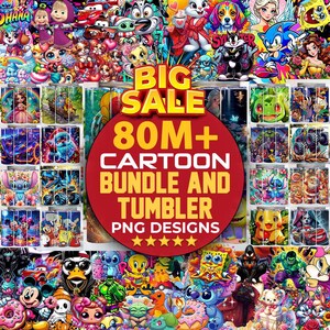 80 M + Digital Mega Bundle SVG, Tumbler Png, Cartoons Bundle, Retro Png-Dateien, T-Shirts Design, Reels Vorlage, Wraps Png, natürlich Bundle