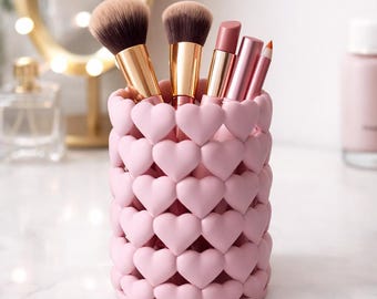 Herz Make-up Pinselhalter | Kosmetik Organizer | Schminktisch Deko