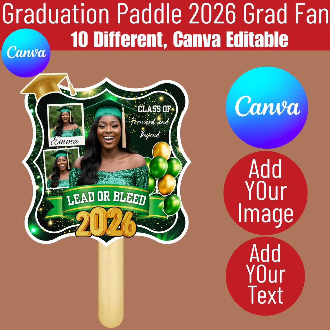 10 Editable Graduation Fan Templates, Class of 2026 Canva Template ...