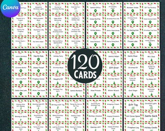 Editable Christmas Charades Game, 16 Printable Christmas Charades Cards, Holiday Party Game for Adults & Kids,Movie Song Charades, A4 Size