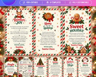 15 What a Christmas Card Canva Templates, Editable Canva Holiday Cards, Christmas Greeting Card Bundle, Santa Christmas Cards