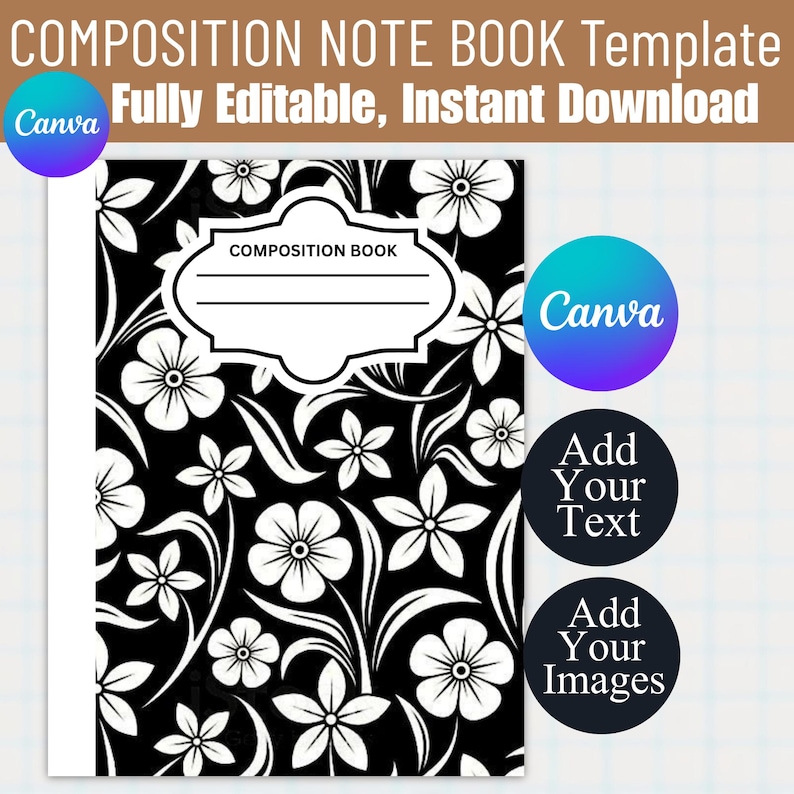Composition Notebook Covers Bundle, Notebook Cover Templates, Printable ...
