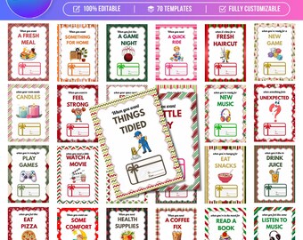 70 Christmas Gift Card Book, Editable Canva Gift Card Holder Template, Printable Christmas Gift Card Album, Holiday Gift Voucher Pages