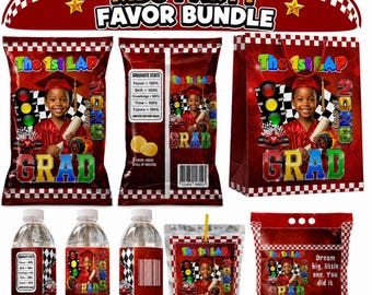 Kids Graduation Party Favor Canva Template, Chip Bag, Waterflesetiket, Juice Pouch Template, Grad Party Favor bewerkbare Instant Download