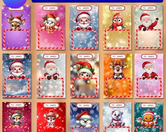 30 Jumbo Christmas Card Templates, Cute Holiday Card Canva Template, Kids Treat Cards, Editable Christmas Printables, Festive Greeting Cards