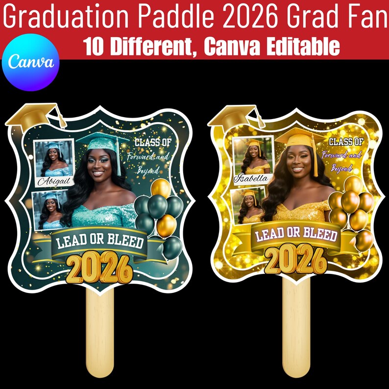 10 Editable Graduation Fan Templates, Class of 2026 Canva Template ...