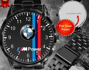 BMW M Power Logo Strip Armbanduhr Metallfreie Box