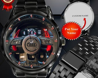 Montre-bracelet au volant Audi RS3 avec boîte en métal