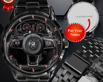 VW Golf MK8 GTI Steeringwheel wristwatch Metal Free box
