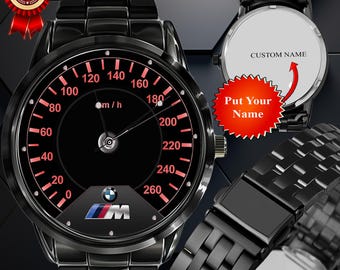 Relógio de pulso com velocímetro BMW Série 1 2012, caixa sem metal.