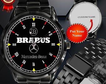 Mercedes Benz Brabus Logo wristwatch Metal Free box