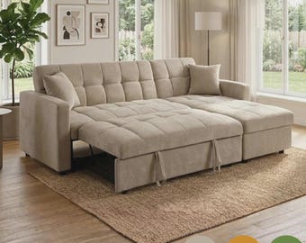 Carson Modern L-Shaped 3 Seater Corner Sofa Bed