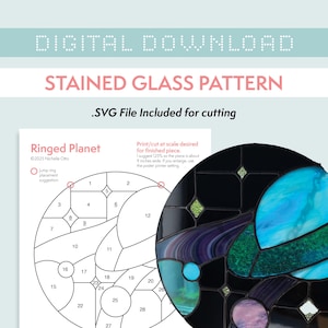Patrón de vidriera - Planeta anillado