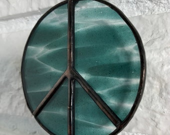 Peace Sign Stained Glass Suncatcher (small)