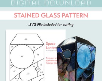 Stained Glass Pattern - Space Lantern