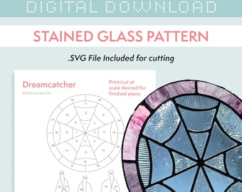 Stained Glass Pattern - Dreamcatcher