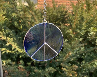 Peace Sign Stained Glass Suncatcher