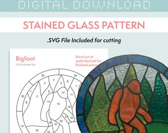 Stained Glass Pattern - Bigfoot