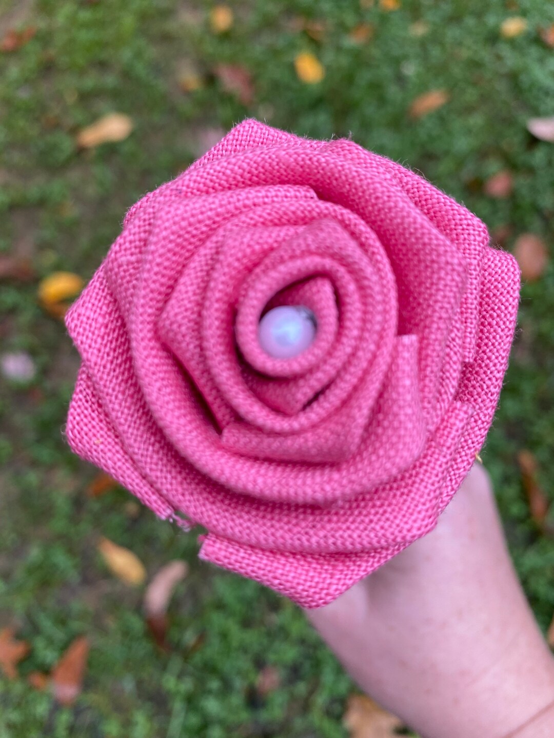 Pink Linen Roses With Stems, Linen Flower Bouquet, Linen Flowers, Linen ...