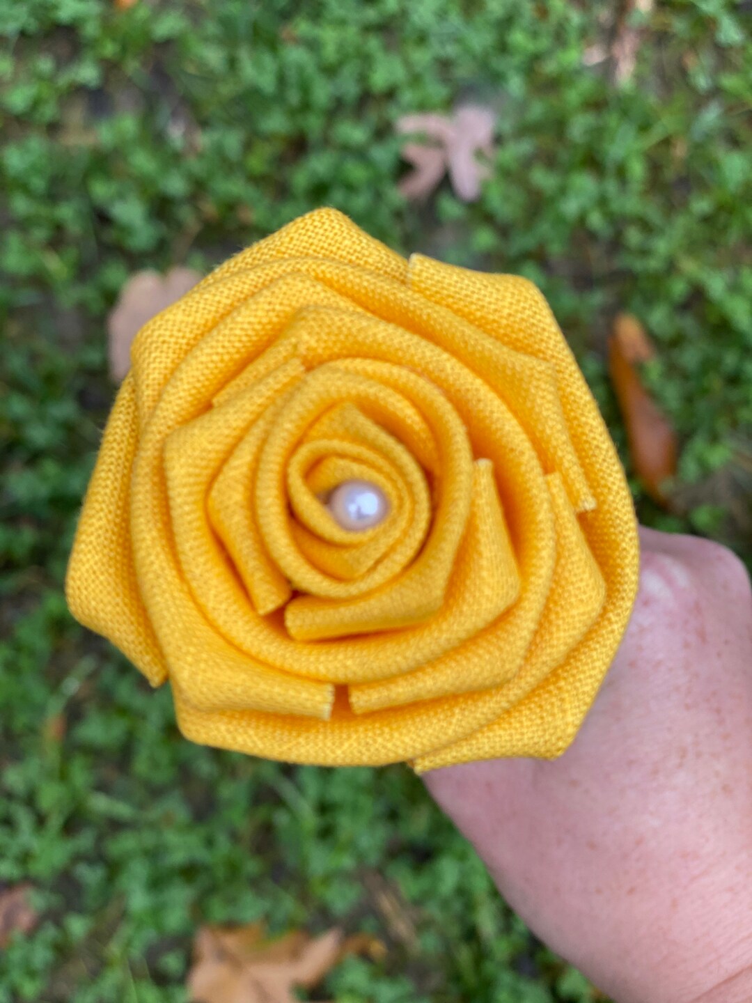 Yellow Linen Roses With Stems, Linen Flower Bouquet, Linen Flowers ...