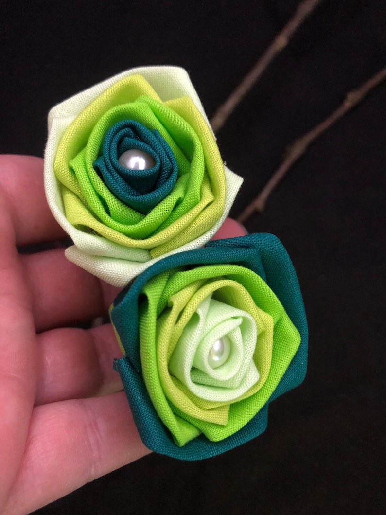 Green Ombr\u00e9 Wedding Bouquet Green Ombr\u00e9 Flower Bouquet Green Ombre Fabric Roses with Stems Green Rose Ombr\u00e9 Roses Green Centerpiece