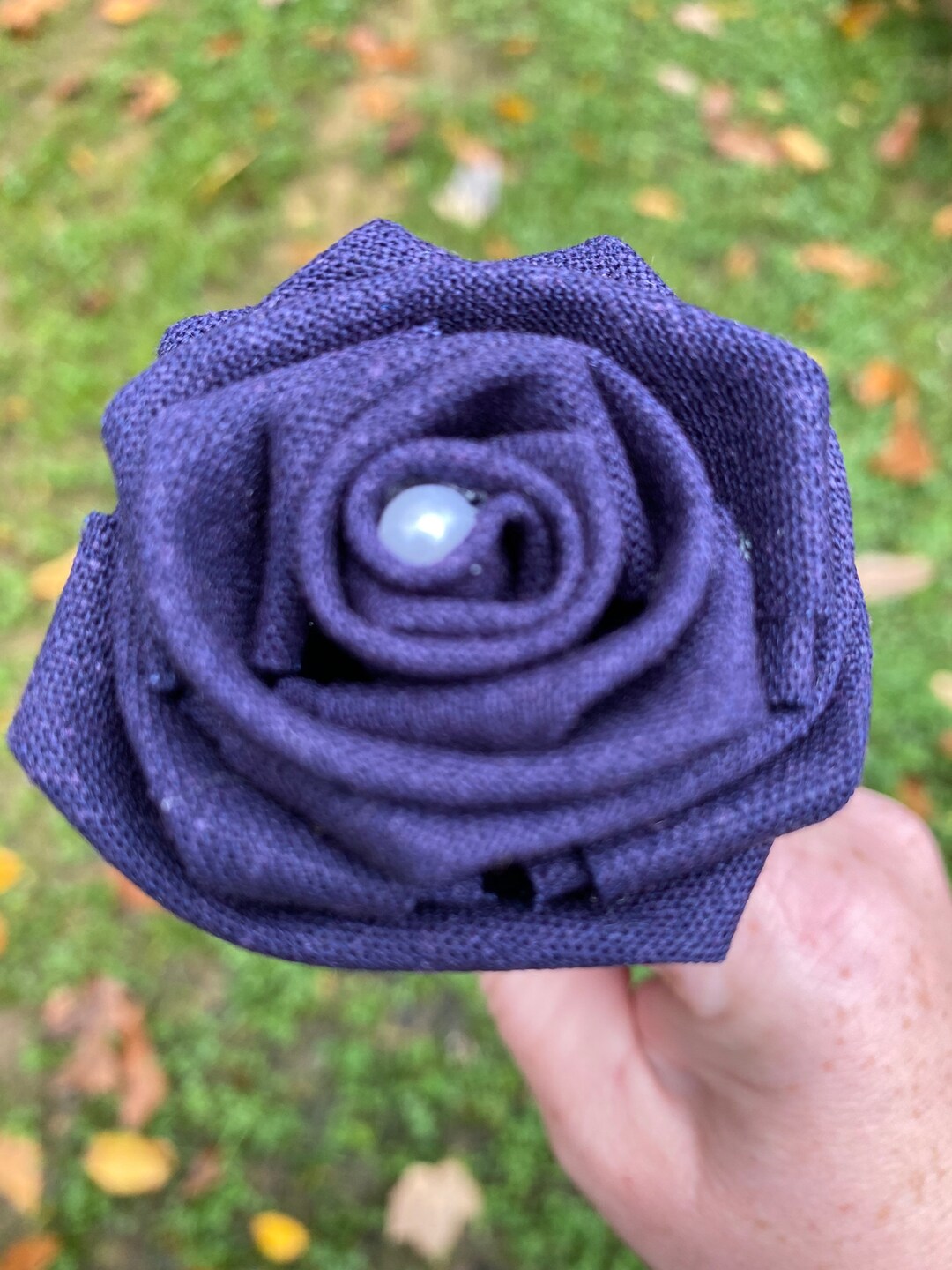 Navy Linen Roses With Stems, Linen Flower Bouquet, Linen Flowers, Linen ...