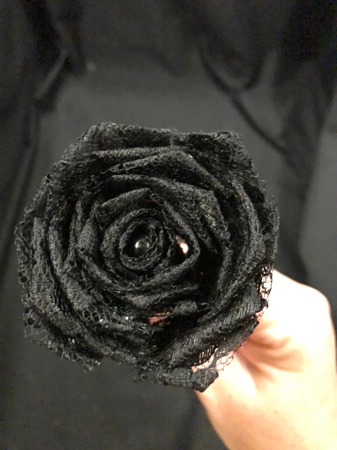 Black Lace Roses With Stems, Lace Flower Bouquet, Lace Flowers, Lace