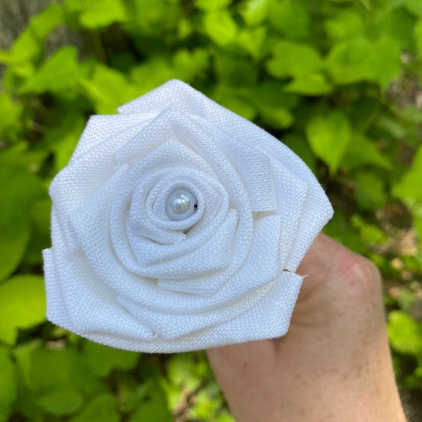 Single Linen Rose with Stick Stem, Build Your Own Bouquet, Custom Flower Bouquet, Rose Bouquet, Gift for Her, 8th/12th Anniversary