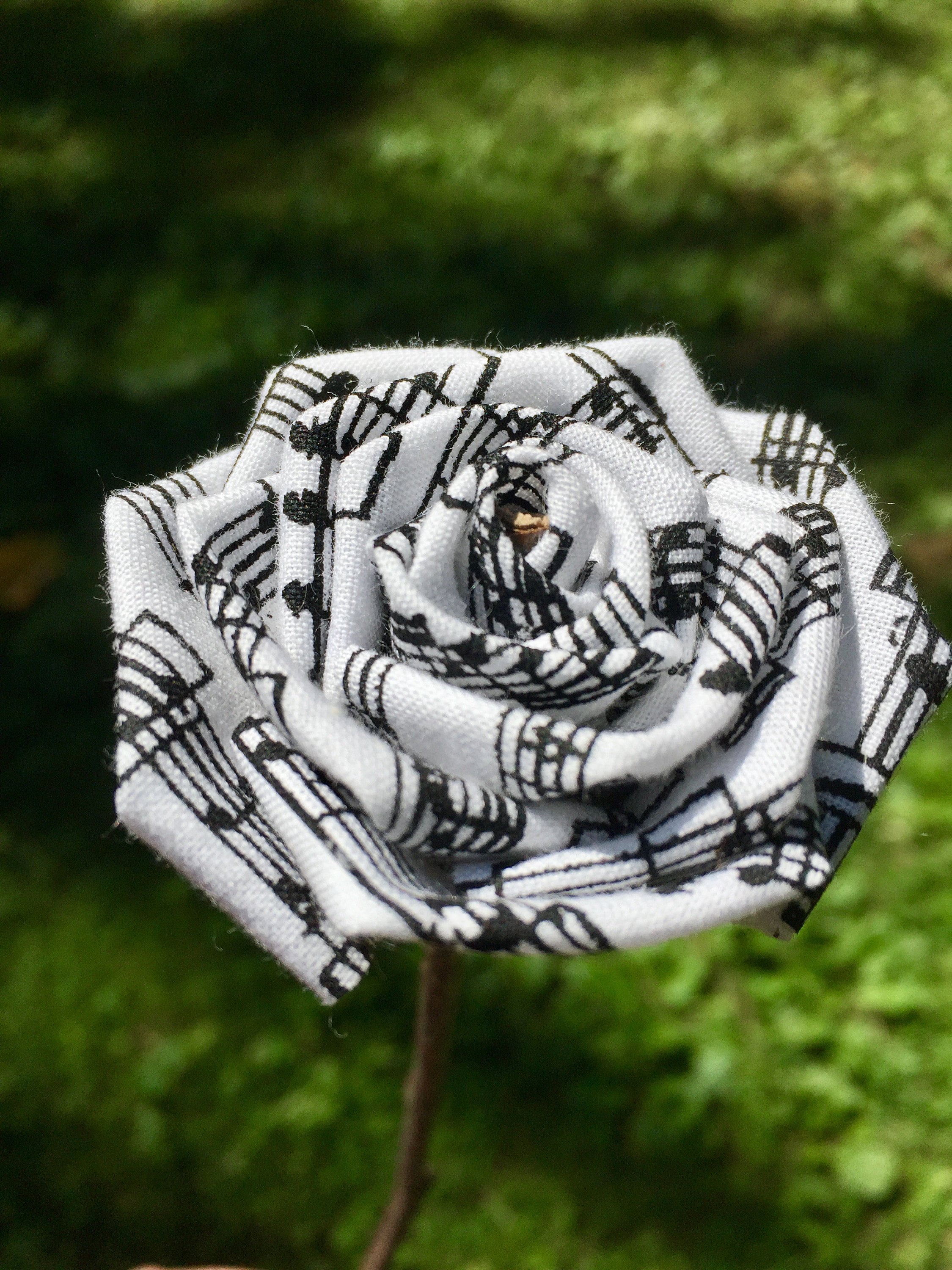 Single Cotton Fabric Rose with Stick Stem, Gift for Her, Second…