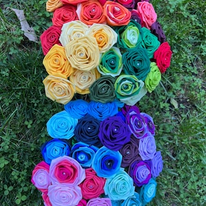 Single Cotton Fabric Rose with Stick Stem, Gift for Her, Second Anniversary Gift, 2nd Anniversary, Cotton Anniversary