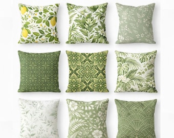 Fodere per cuscini verdi da 14/16/18/20/24 pollici, federa con stampa su entrambi i lati, fodere per cuscini quadrati, decorazioni per soggiorno in stile rustico