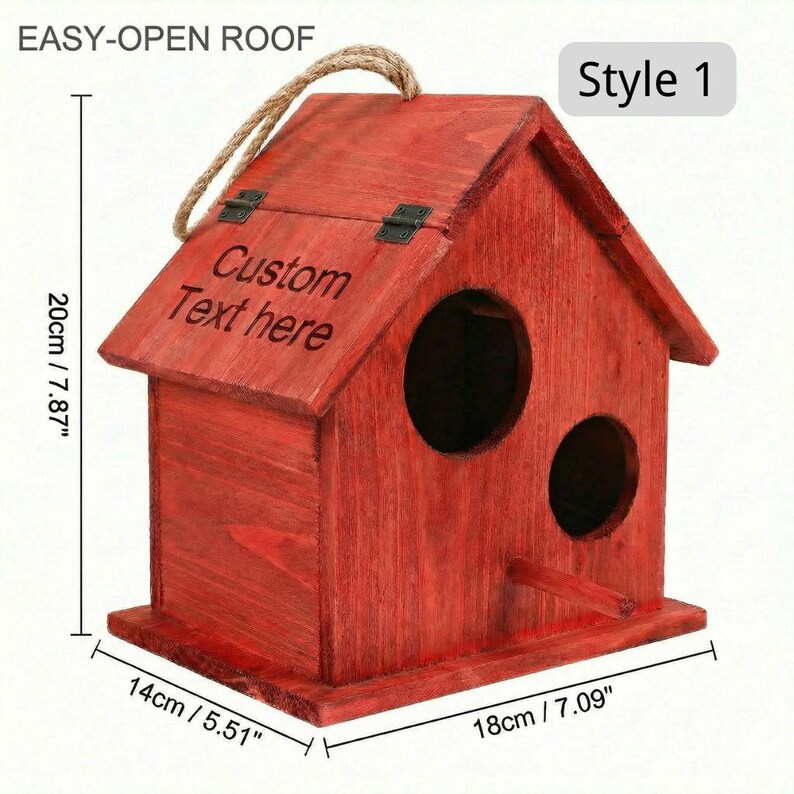 Personalized Birdhouse, Custom Engraved Bird House, Wooden Bird Nest ...