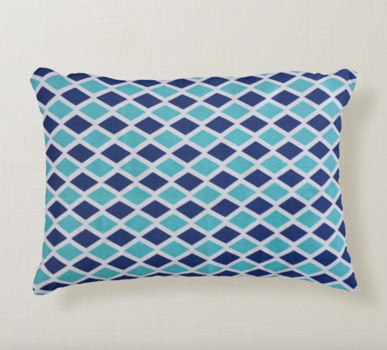 Blue 12x18 Inch Lumbar Pillow Cover Teal Blue Pillows Etsy
