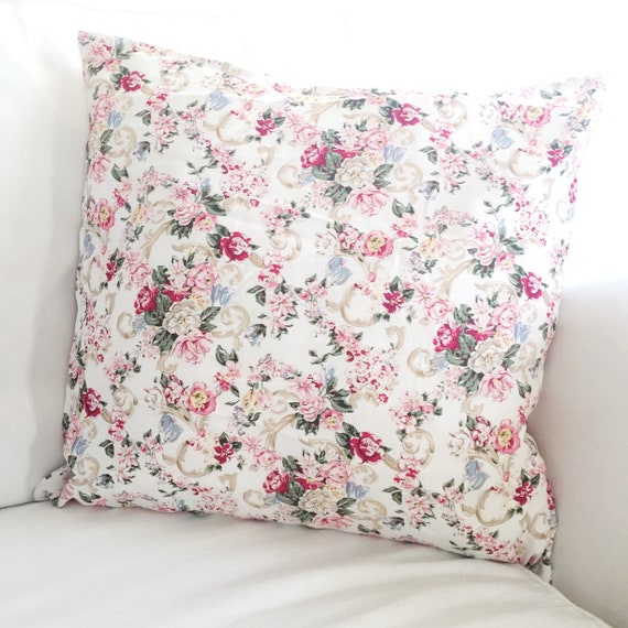 Shabby Chic Pillows Pink Green Floral Pillows Couch Pillows Etsy