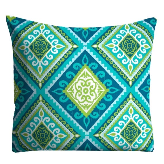 Outdoor Pillows Blue Green Outdoor Pillows Blue Turquoise Etsy