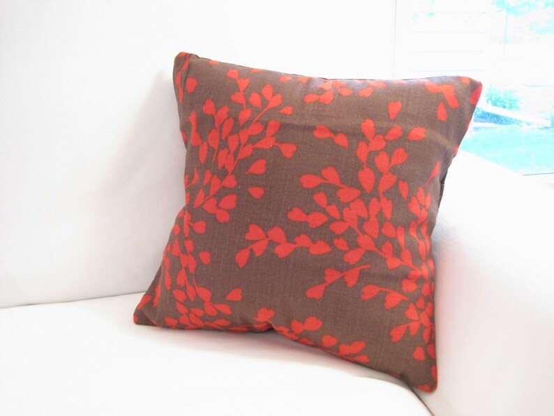 Accent Pillows 14 In Decorative Pillow Brown Red Pillow Etsy