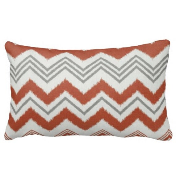 Orange Fall Outdoor Throw Pillows Orange Chevron Outdoor Etsy
