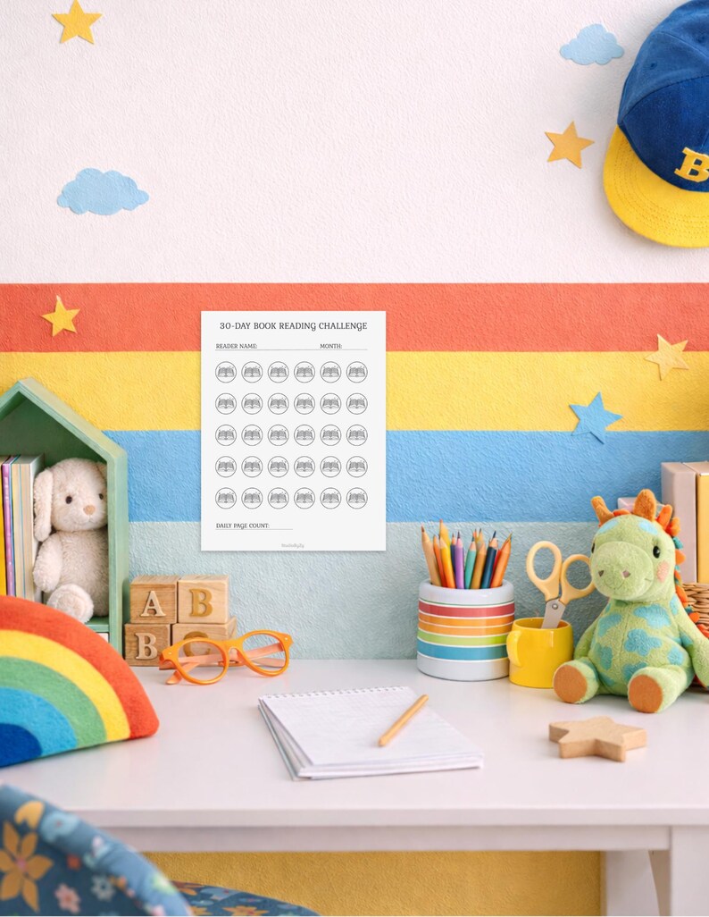 30 Day Reading Challenge Printable | A4 & Letter Size | Minimal Reading ...